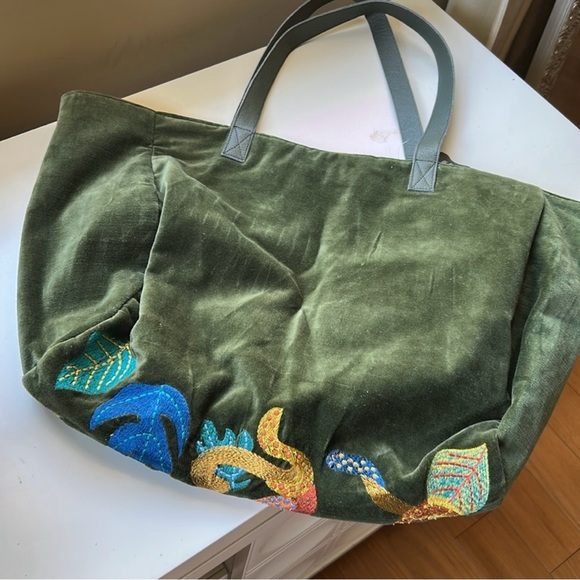 Brand New Anthropologie Snake Embroidered Tote Bag - Picture 5 of 9